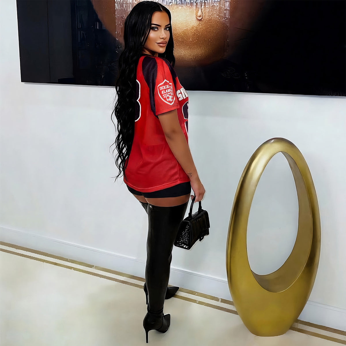 breezy bowl jersey dress | Chris Brown & Usher Tour | R&B Tour woven neck label. Breezy Bowl Jersey Top 