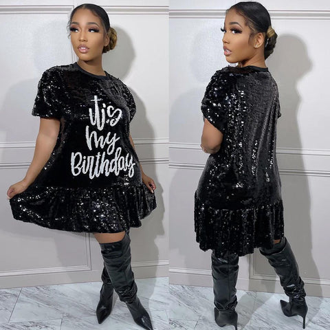 Birthday Vibes Sequin Dress