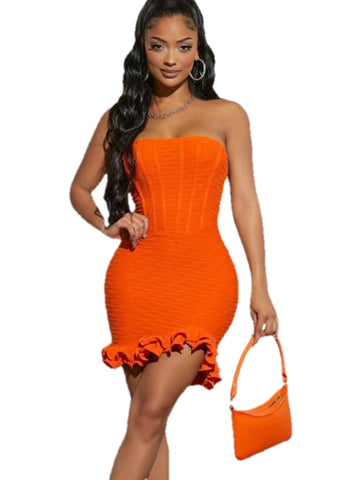 Brunch Baddie Mini Dress (Orange)