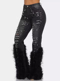 Frosted Luxe Pearl Jeans (Black)