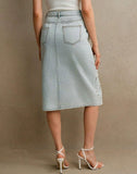 Lady Of Pearls Denim Skirt