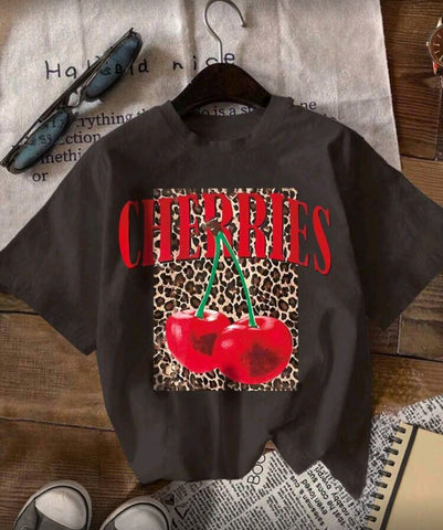 Leopard Cherry Tee