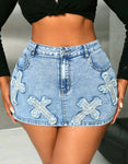 Cross Town Denim Skirt (Plus SIze)
