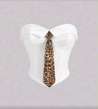 Y2K Tube Top w Tie (White)