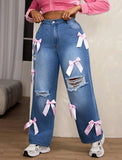 Very Cutesy Bow Tie Jeans (Plus Size)